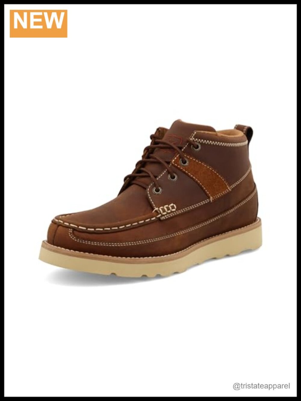 Leather Chukka Boots with Moc Toe Ankle Bootie Women's Wedge Sole